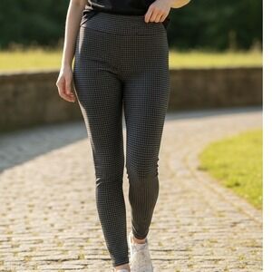 LOFT Womens S 6‎ NWT Houndstooth Dark Academia Transitional Leggings Fall Winter